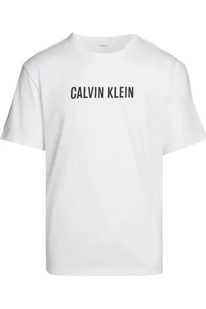 Calvin Klein Top, Herre, Hvid, M, Bomuld, Hvid Logo Print T-Shirt