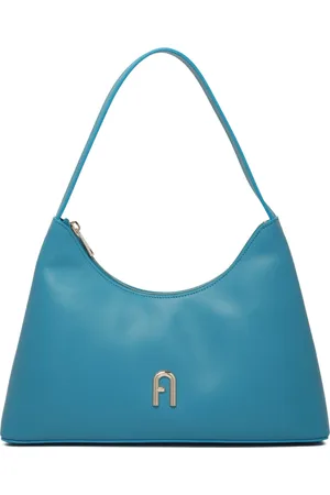 Furla Taske, Dame, Blå, ONE SIZE, Uld, Turkis Skuldertaske med Guld Logo