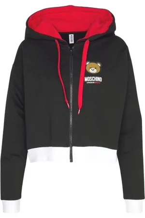 Moschino Sweathshirts & Hoodies, Dame, Sort, L, Teddy Bear Logo Zip Hoodie Sort