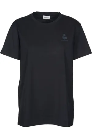 Isabel Marant Top, Dame, Sort, L, Bomuld, Sort T-shirt med Kontrast Logo