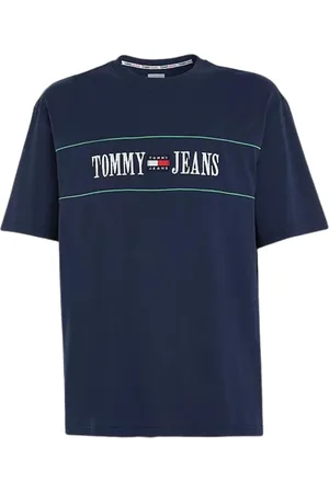 Tommy Hilfiger Top, Herre, Blå, XL, Bomuld, Skate Arkiv Bomuld T-shirt Blå