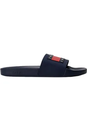 Tommy Hilfiger Sko, Herre, Blå, 44 EU, Blå Pool Slide Sandaler med Bloom™