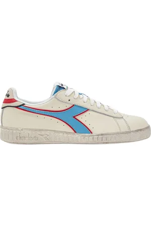 Diadora Sko, Herre, Hvid, 39 EU, Læder, Gul Læder Sporty Sneaker