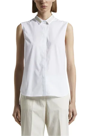 PESERICO SIGN Top, Dame, Hvid, 2XL, Bomuld, Stretch bomuld poplin top