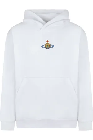 Vivienne Westwood Sweathshirts & Hoodies, Herre, Hvid, XS, Bomuld, Hvid Logo Broderi Hættetrøje Sweater