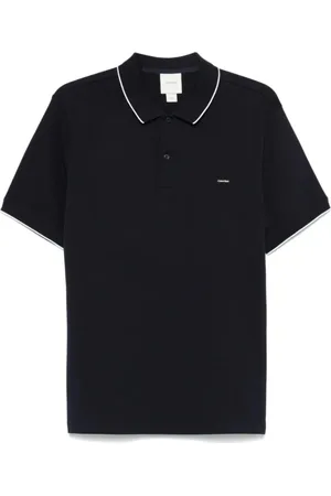 Calvin Klein Top, Herre, Blå, XL, Bomuld, Natthimmel Polo Skjorte Blå