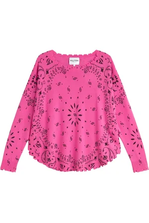 KUJTEN Bluser & Skjorter, Dame, Lyserød, S, Cashmere, Boheme luksus cashmere bandana sweater
