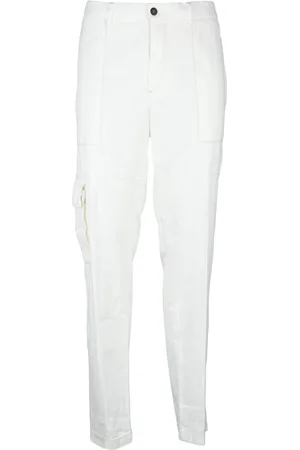 ELEVENTY Bukser, Herre, Hvid, W34, Bomuld, Linned Bomuld Blandet Slim Fit Bukser