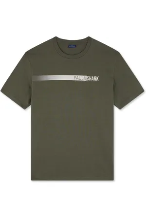 Paul & Shark Top, Herre, Grøn, 2XL, Bomuld, Trykt bomuld Jersey T-shirt