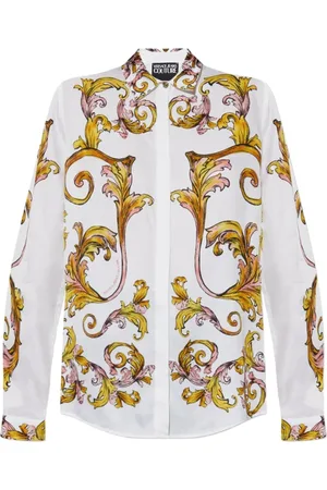 VERSACE Bluser & Skjorter, Dame, Flerfarvet, S, Hvid Skjorte Langærmet