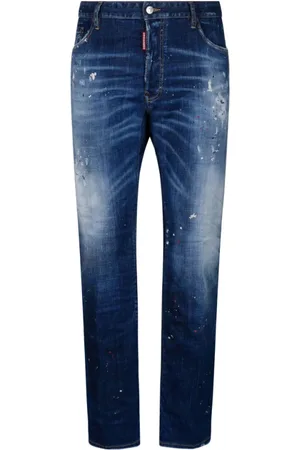 Dsquared2 Jeans, Herre, Blå, XL, Denim, Marineblå Slim Fit Denim Jeans