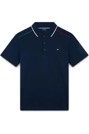 Paul & Shark Top, Herre, Blå, 2XL, Bomuld, Tricolor Fin Piqué Bomuld Polo Shirt