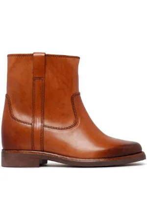 Isabel Marant Sko, Dame, Brun, 36 EU, Læder, Cognac Panel Ankelstøvler