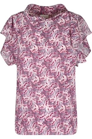 Isabel Marant Bluser & Skjorter, Dame, Lilla, 2XS, Uld, Mauve Valency Top med Asymmetriske Ærmer