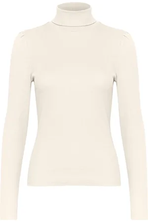 Gestuz Strik, Dame, , XL, Uld, Rollneck Puff Top & T-Shirt Egret