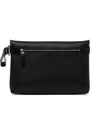 Dunhill Taske, Herre, Sort, ONE SIZE, Læder, Sort læderclutch med metal detaljer