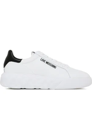 Moschino Sko, Dame, Hvid, 40 EU, Hvid Sort Platform Sneakers