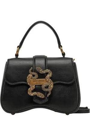 Roberto Cavalli Taske, Dame, Sort, ONE SIZE, Uld, Ikonisk Slange Stil Skuldertaske
