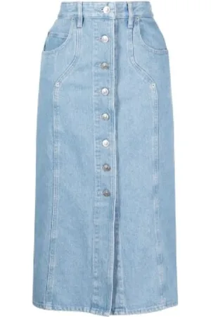 Isabel Marant Nederdel, Dame, Blå, M, Denim, Denim Nederdel med knaplukning