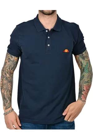 Ellesse Top, Herre, Blå, XL, Bomuld, Blå Bomuldspolo med Logopatch