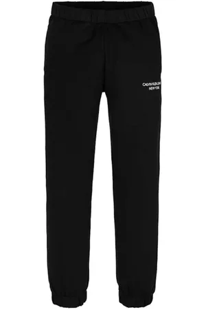 Calvin Klein Bukser, Herre, Sort, XS, Sorte Institutional HWK Bukser med Hvidt Logo