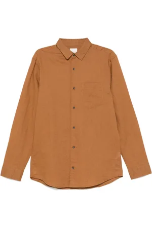 Calvin Klein Skjorte, Herre, Brun, S, Brun knap-op skjorte med brystlomme