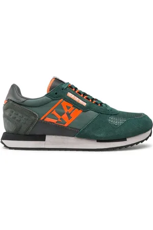 Napapijri Sko, Herre, Grøn, 44 EU, Læder, Grøn læder sneakers med D-ringe