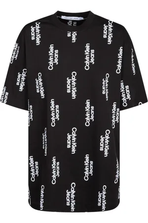 Calvin Klein Top, Dame, Sort, XS, Bomuld, Logo Print T-Shirt Sort Hvid
