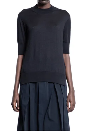 Jil Sander Strik, Dame, Sort, XS, Cashmere, Sort Cashmere Silke Strik Trøje