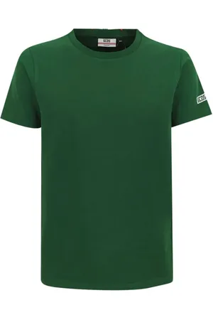GCDS Top, Herre, Grøn, S, Bomuld, Essentials Jersey T-shirt Grøn Logo Kortærmet