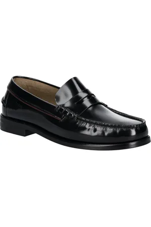 Tommy Hilfiger Sko, Herre, Sort, 43 EU, Læder, Sorte læderloafers med logo