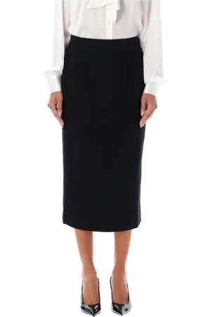 Alessandra Rich Nederdel, Dame, Sort, M, Uld, Sort Lang Midi Nederdel