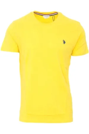 U.S. Polo Assn. Top, Herre, Gul, M, Bomuld, Gul Herre Bomuld Logo T-shirt