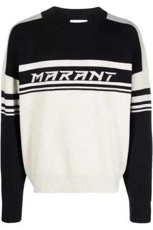 Isabel Marant Strik, Herre, Sort, XL, Uld, Sort Pullover Sweater med Logo
