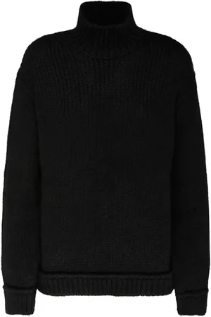 Tom Ford Strik, Dame, Sort, M, Sort Alpaka Roll Neck Sweater