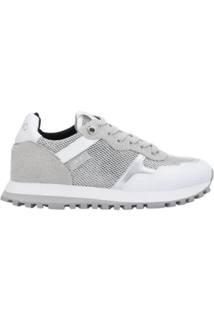 Liu Jo Sko, Dame, Grå, 37 EU, Læder, To-farvet Sneakers Wonder 01 Sølv Detaljer