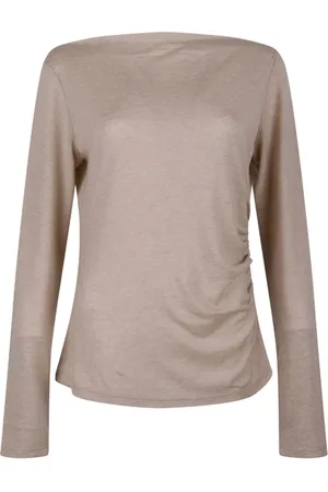 Max Mara Top, Dame, , XS, Cashmere, Kashmir Bådhals Langærmet T-shirt