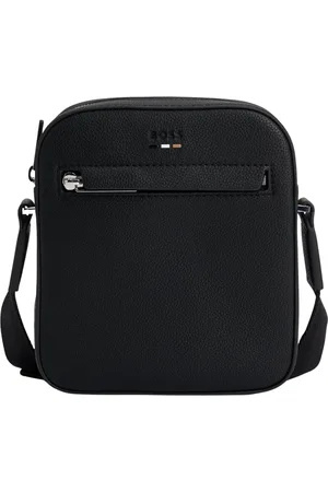 HUGO BOSS Taske, Herre, Sort, ONE SIZE, Uld, Sort hamret skuldertaske med front lynlåslomme