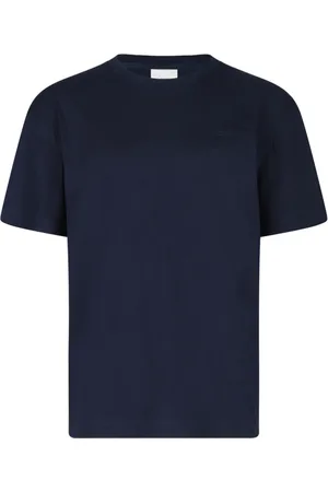 Calvin Klein Top, Herre, Blå, L, Bomuld, Mørkeblå T-shirt Rund Hals Korte Ærmer