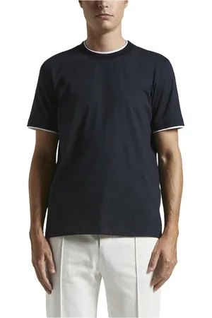 PESERICO SIGN Top, Herre, Blå, XS, Bomuld, T-shirt i blødt bomuld jersey