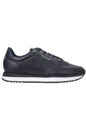 HUGO BOSS Sko, Herre, Blå, 44 EU, Uld, Blå Sneakers Stilfulde Sko