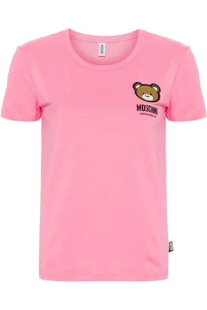 Moschino Top, Dame, Lyserød, L, Bomuld, Logo Stretch-Jersey Bomuld Undertøj