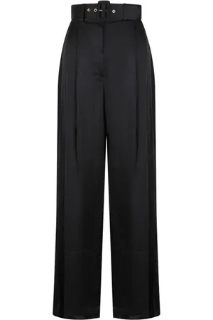 ZIMMERMANN Bukser, Dame, Sort, XS, Sorte Tuck Bukser med Bred Hem