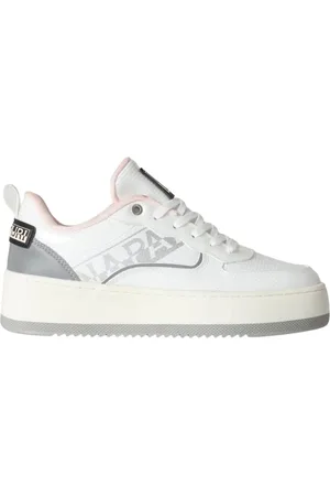 Napapijri Sko, Dame, Hvid, 40 EU, Polyester, Hvide River Sneakers med Sølv Detaljer