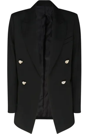 Lanvin Jakke, Dame, Sort, XS, Uld, Sort Uld Blazer Juvelknapper