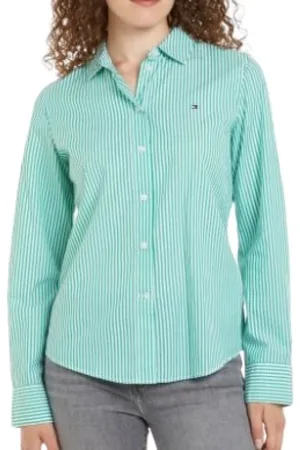 Tommy Hilfiger Bluser & Skjorter, Dame, Grøn, XS, Uld, Stilfulde Skjorter Kollektion