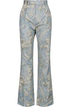 Vivienne Westwood Bukser, Dame, Blå, M, Blå Højtaljede Flare Bukser