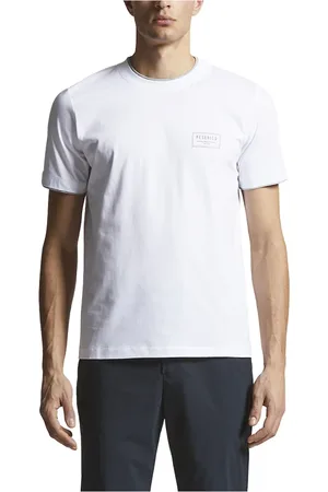 PESERICO SIGN Top, Herre, Hvid, L, Bomuld, T-shirt i blød bomuldsjersey