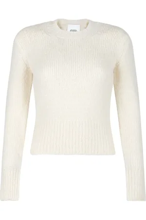 Isabel Marant Strik, Dame, , L, Uld, Chunky Strik Trøje, Rund Hals, Ecru
