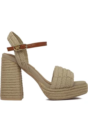 Tommy Hilfiger Sko, Dame, , 40 EU, Reb Platform Sandaler med Blokhæle
